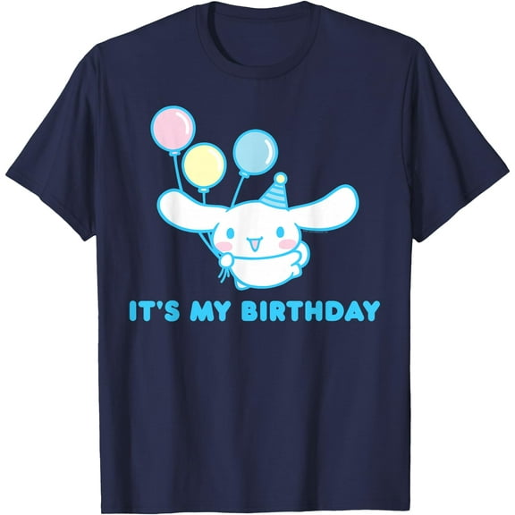 Cinnamoroll It's My Birthday Party DTG Print Unisex T-Shirt,Navy Color,Size 2T