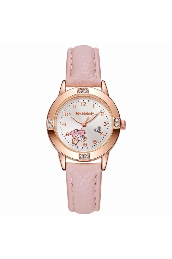 Cinnamoroll Kuromi KT Cat Quartz Watch Alloy Diamond-encrusted Leather Band Watch Niche Fashion Watch