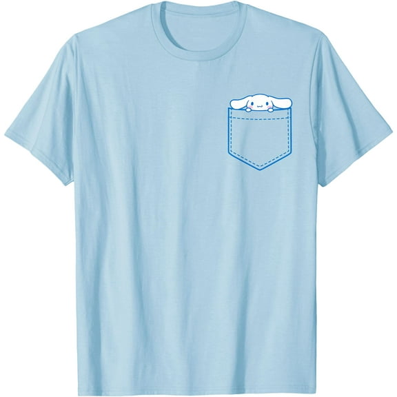 Cinnamoroll Left Chest (Pocket Graphic Only) DTG Print Unisex T-Shirt,Light Blue Color,Size 2T