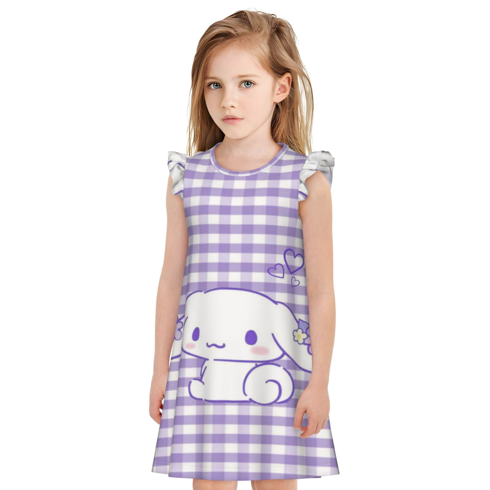 Girls Nightgowns Rainbow Sleepwear Flutter Short Sleeves Nightdress Princess Pajama Dresses Kid Little Big Girls 4 12 Years