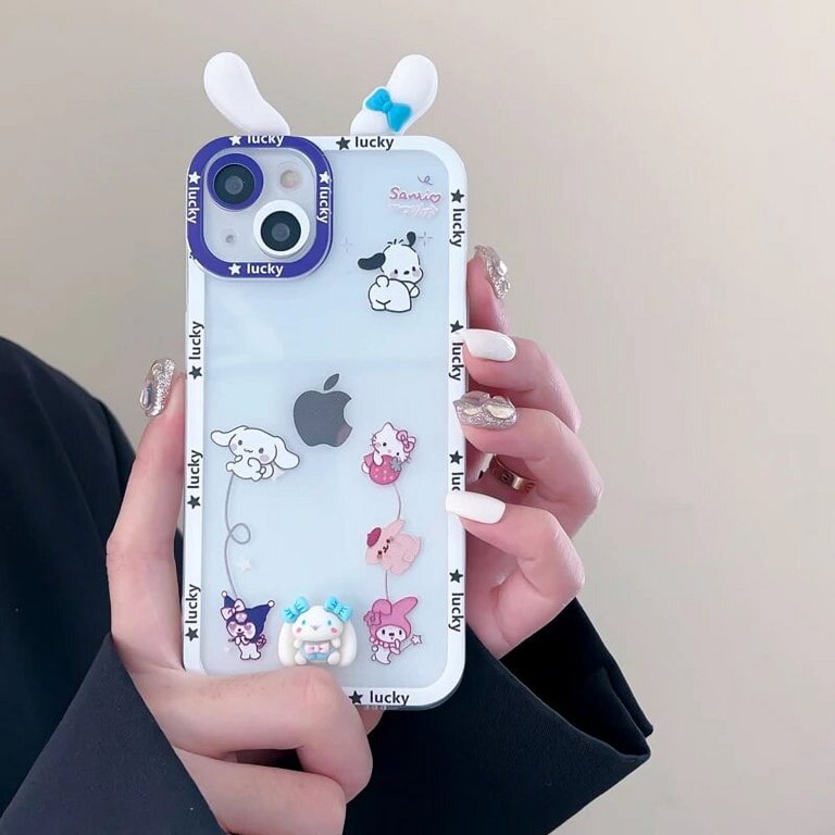 Cinnamoroll Melody Ear Cartoon Tranparent TPU Phone Case for iPhone 11 Pro  Max 12 13 Mini 14 Pro 15 Pro Max X XS XR 7 8 Plus SE - Walmart.com