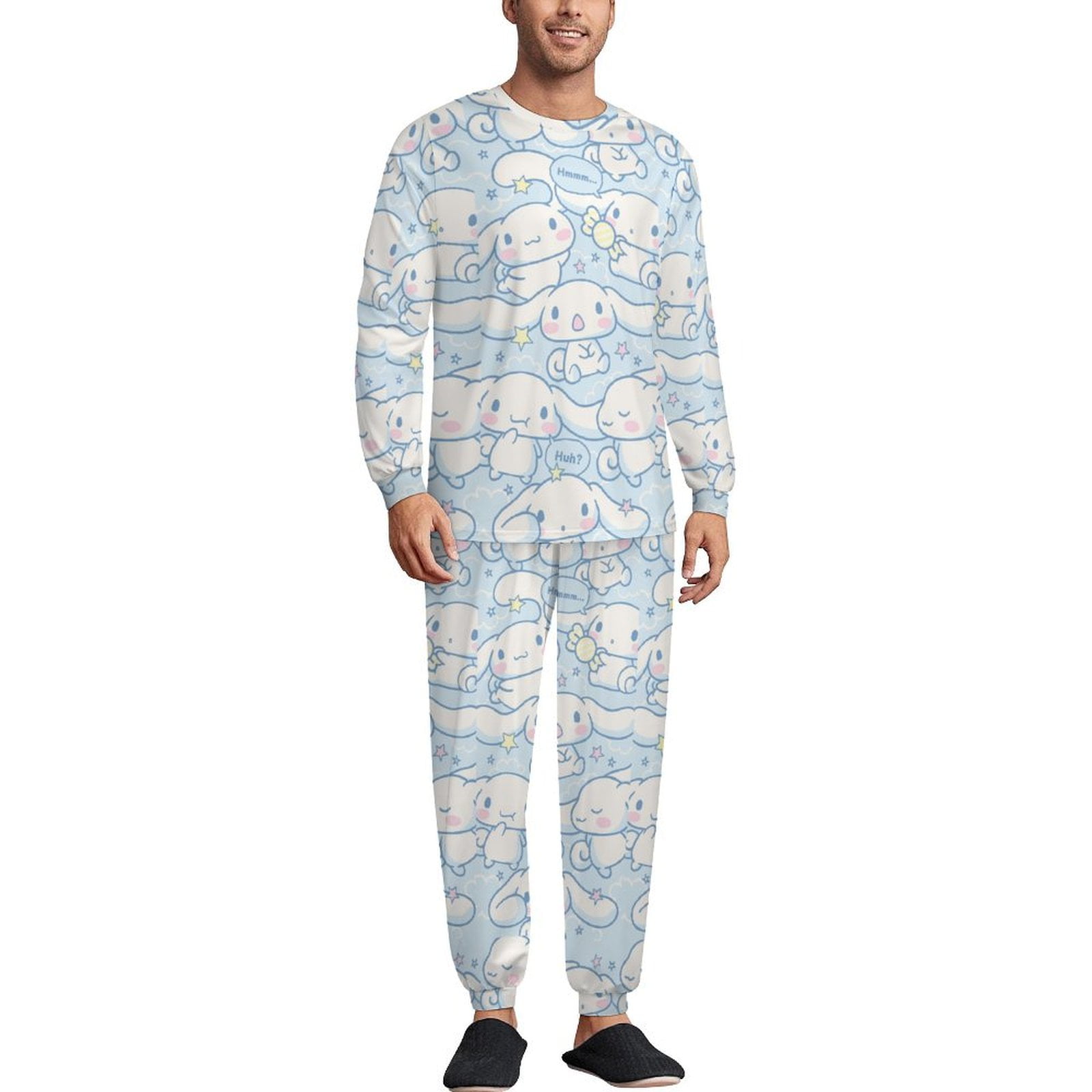Cinnamoroll Mens Pajamas Set Long Sleeve Sleepwear Nightwear Pjs Lounge ...