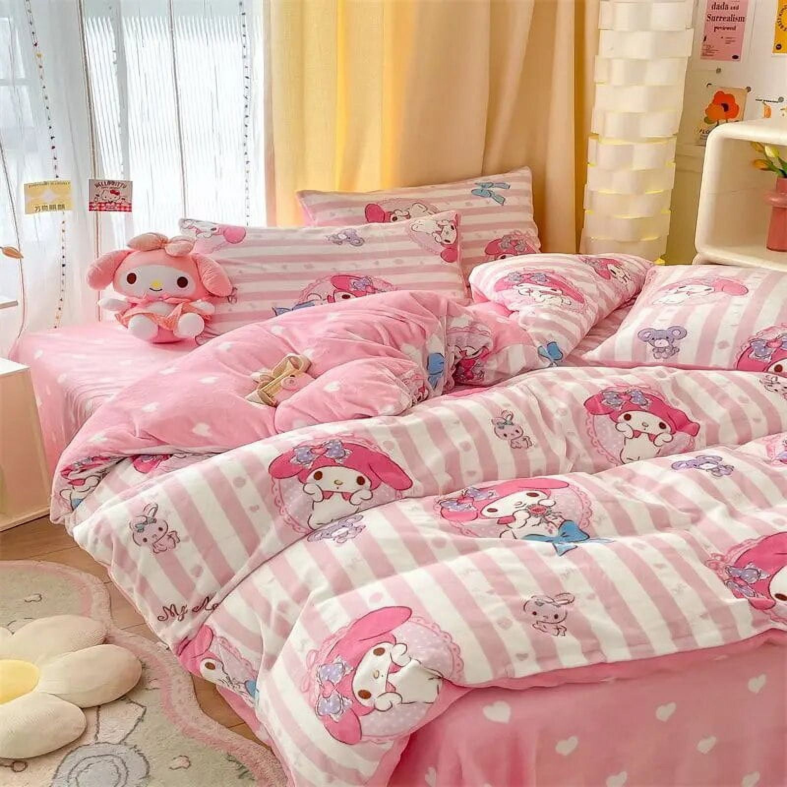 Cinnamoroll My Melody Sanrio Kawaii Anime Milk Velvet Four Piece Set