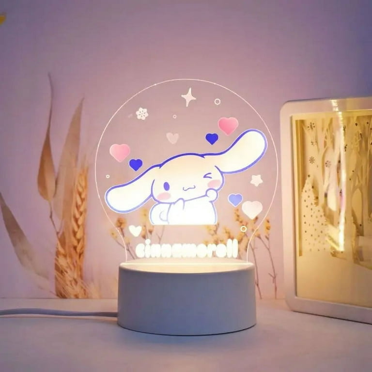 Newest Super Adorable & Cute Baby Cinnamoroll w/ Pink Bow LED Night Light Anime Decor