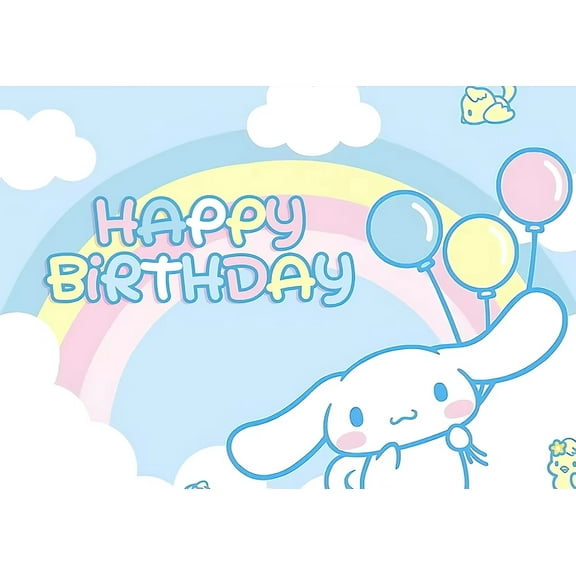 Cinnamoroll Party Backdrop Happy Birthday Cinnamoroll Banner Decorations Supplies Photography Background