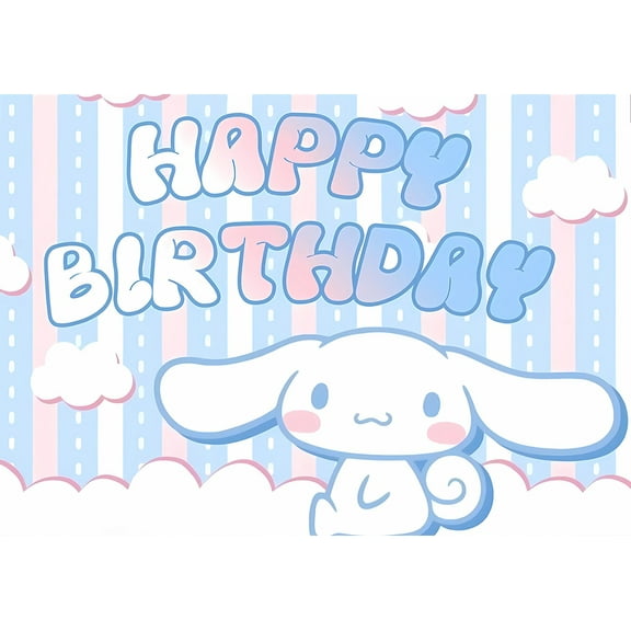 Cinnamoroll Party Backdrop Happy Birthday Cinnamoroll Banner Decorations Supplies Photography Background