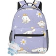 thumbnail image 1 of Cinnamoroll Pattern 3d Printed Backpack Cinnamoroll Fans Merch Backpack Blue Kawaii Lightweight Canvas Backpack For Work Sport Hiking Laptop Bag With Keychain, 1 of 5