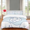 Cinnamoroll Quilt Set, 3Piece Bed Cover Set, Soft Microfiber Double