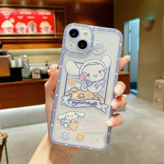 Cinnamoroll Sanrio With Quicksand Stand Phone Case For Iphone 15 11 12 13 14 Pro Max Mini X Xs Xr 7 8 Plus SE Shockproof Cover