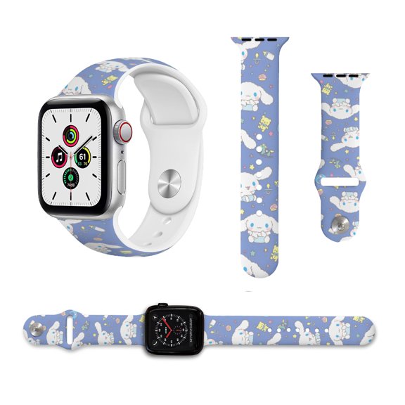 Cinnamoroll Silicone strap compatible with Apple Watch strap for men and women, soft wristband waterproof replacement sport strap for iWatch strap series 38mm/40mm