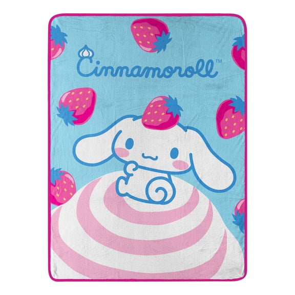 Cinnamoroll Strawberry Bun Kids Micro Raschel Throw Blanket