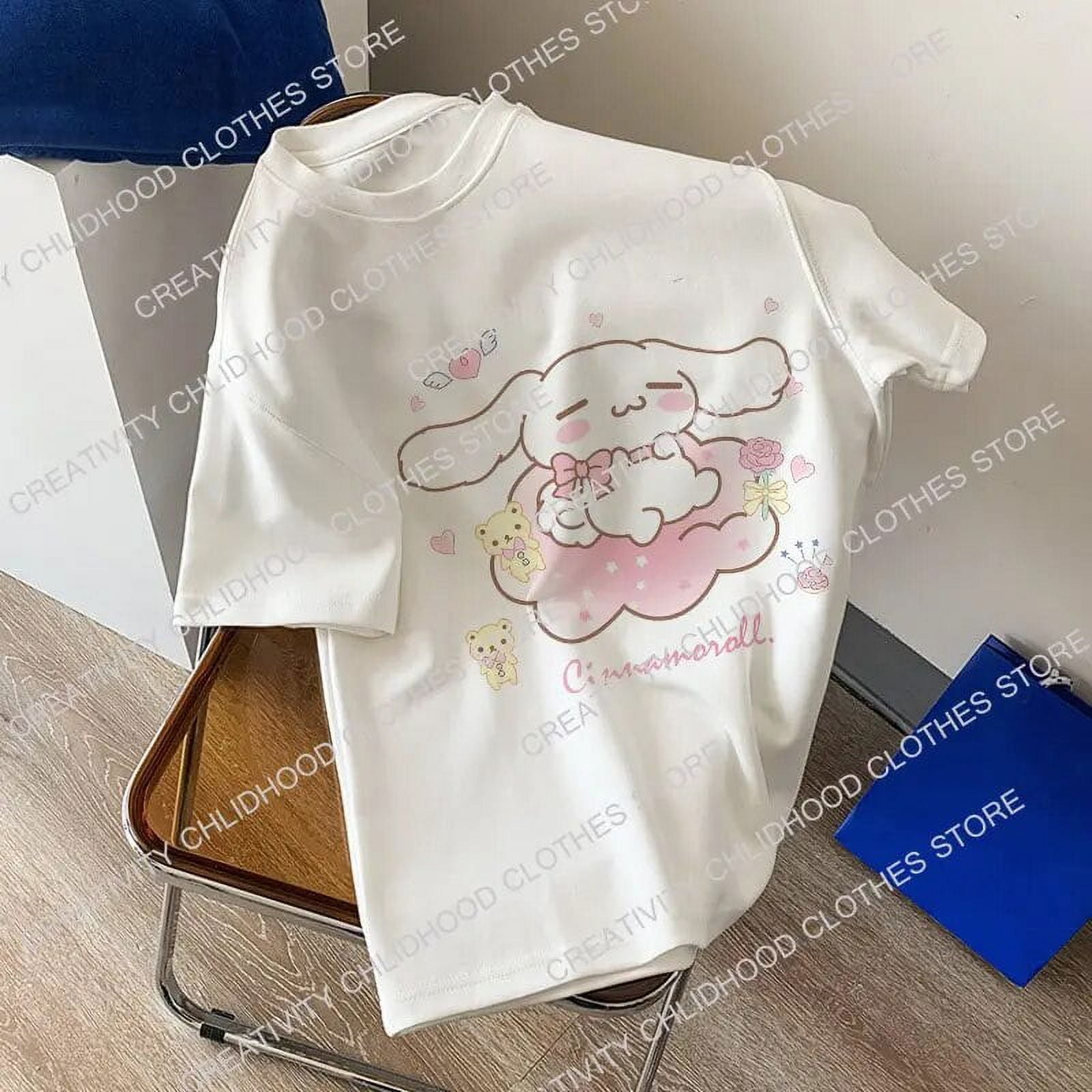 Cinnamoroll T-shirt Sanrio Women Anime Cotton T Shirt Kawaii Cartoons ...