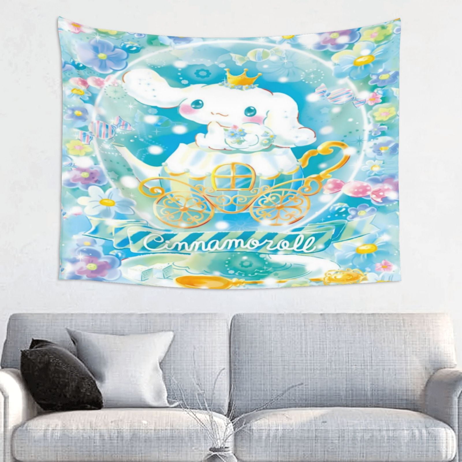 Cinnamoroll Wall Tapestry Cartoon Poster for Bedroom Aesthetics Funny ...