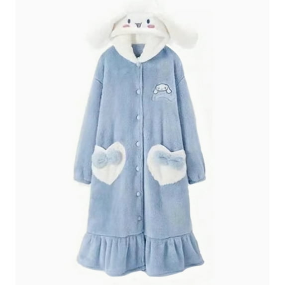 Cinnamoroll Winter Plush Thick Flannel Pajamas Soft Warm Comfortable Robe One Size