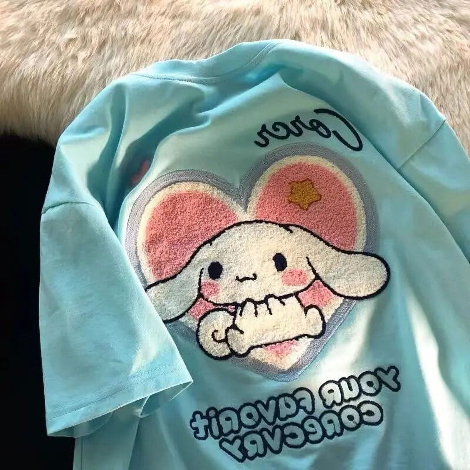 Cinnamoroll Woman T-shirts Sanrio Cotton Summer Anime Y2k Kawaii Short ...