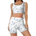 thumbnail image 1 of Cinnamoroll Workout Outfits Sets for Women 2 Piece Crop Tank High Waist Shorts Yoga Outfits, 1 of 7