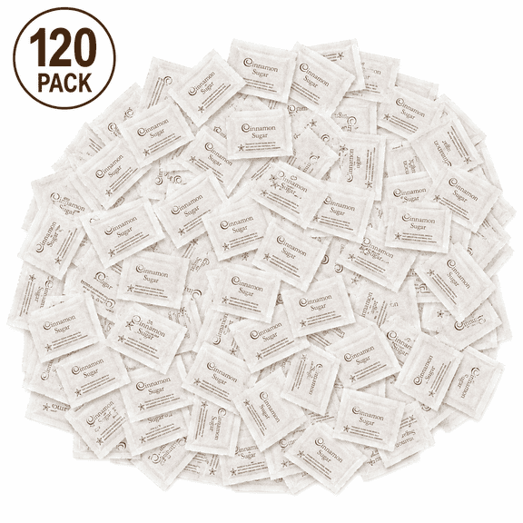 Cinnfully Sweet Cinnamon Sugar Packets, Single-Serve Individual Portion Packs for Coffee, Tea & Breakfast, 120 Count