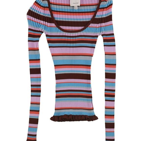 Cinq A Sept Womens Striped Pullover Sweater, Multicoloured, X-Small