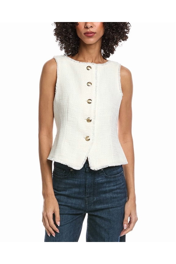 Cinq à Sept womens Boucle Camen Vest, l, White