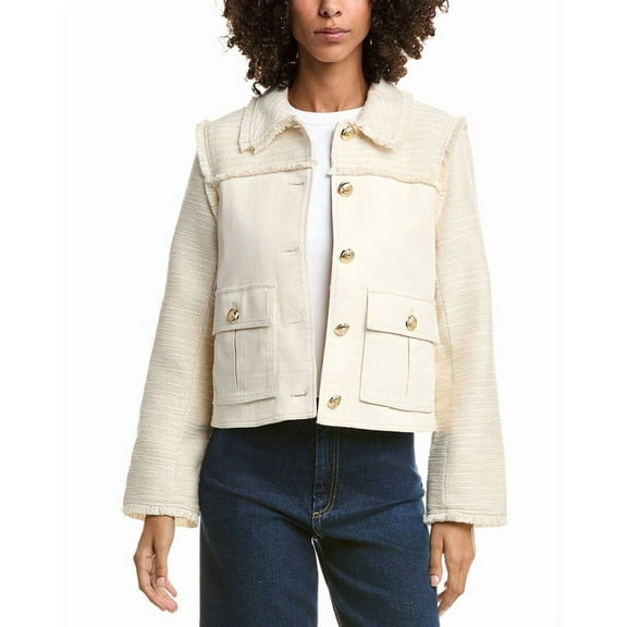 Cinq à Sept womens  Braided Tweed Liliana Jacket, XL