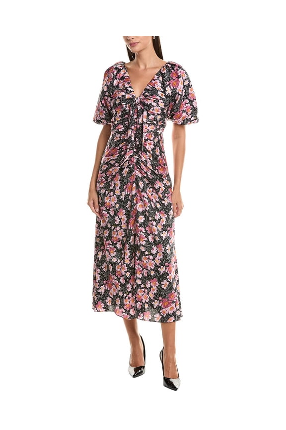 Cinq à Sept womens Brenton Floral Dress, 00, Black