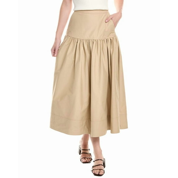 Cinq à Sept womens Brushed Twill Ryan Skirt, 2, Beige