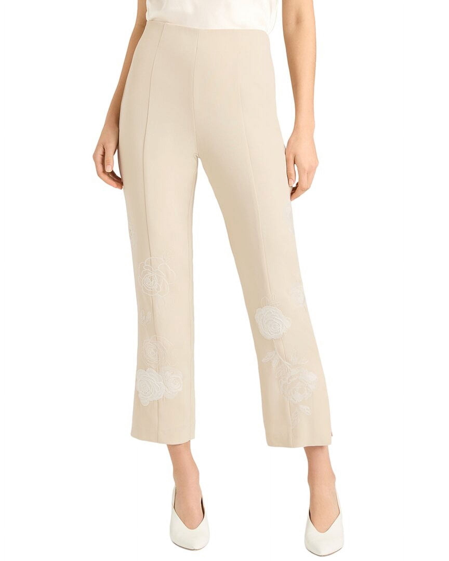 Cinq A Sept Women's Brianne Pant - High Waisted Crepe Ankle Pant With Pintucks, Ivory