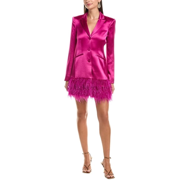 Cinq à Sept womens Joel Satin Blazer Dress, 4, Purple