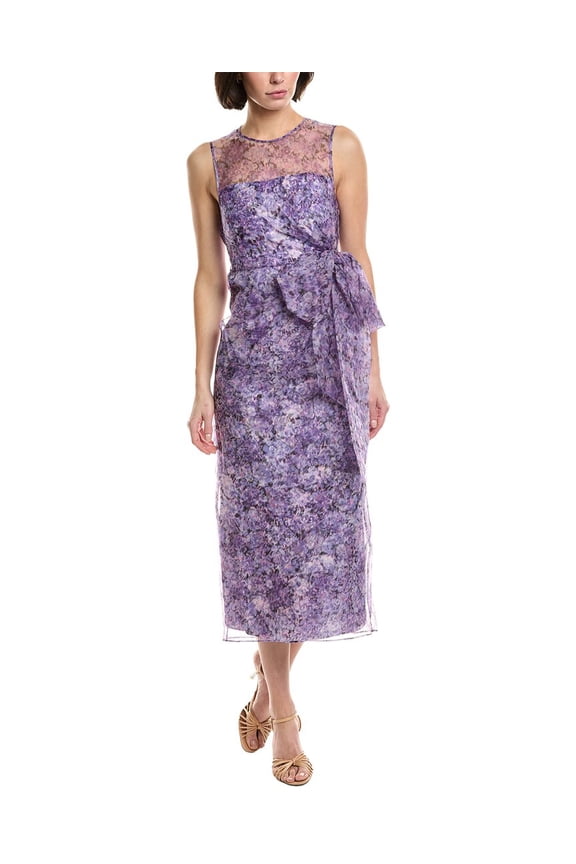 Cinq à Sept womens Miley Painted Silk Dress, 2, Purple