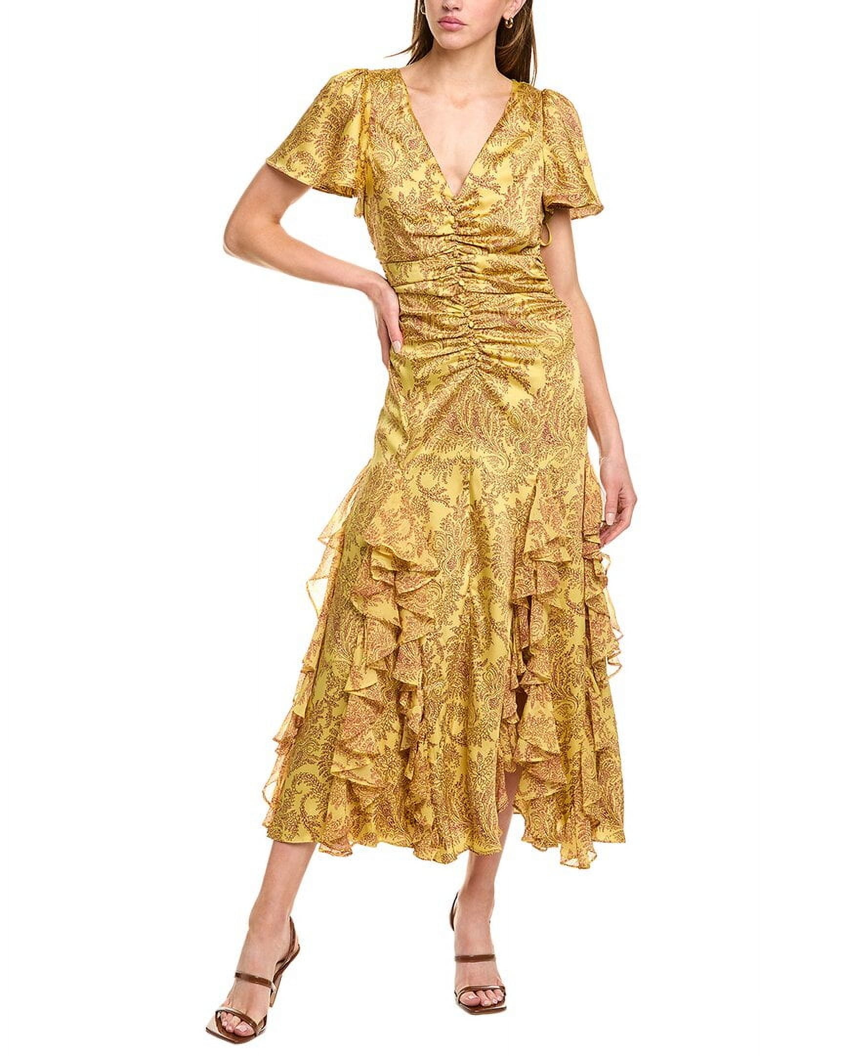 Cinq  Sept womens Olympia Midi Dress, 0, Yellow - Walmart.com