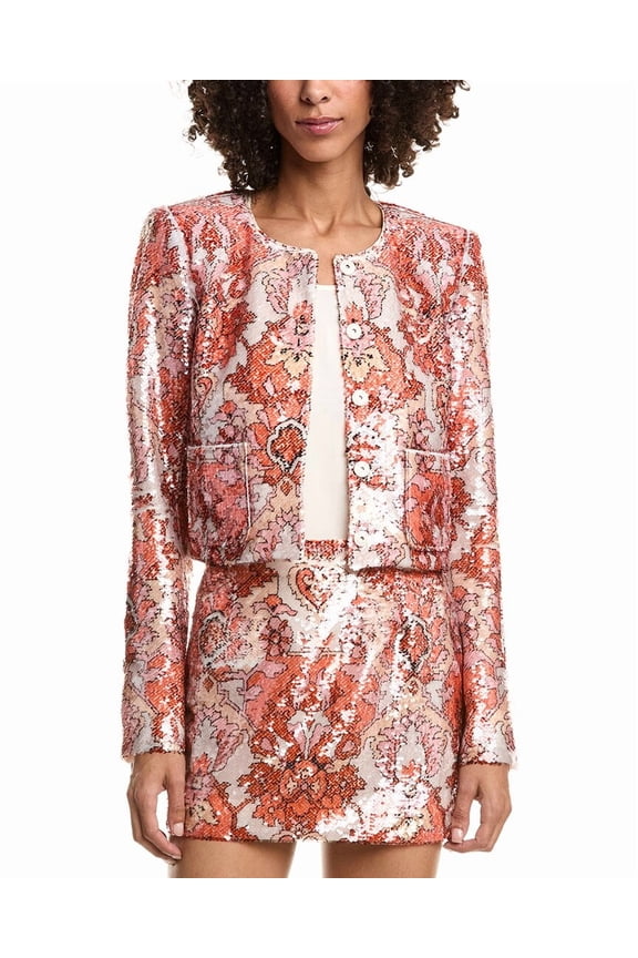 Cinq à Sept womens  Sequin Damask Aspen Jacket, 0