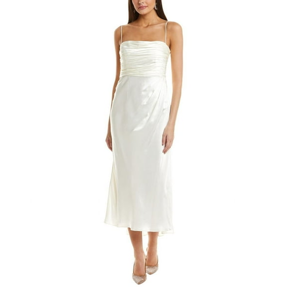 Cinq à Sept womens  Sydney Silk Midi Dress, 6, White
