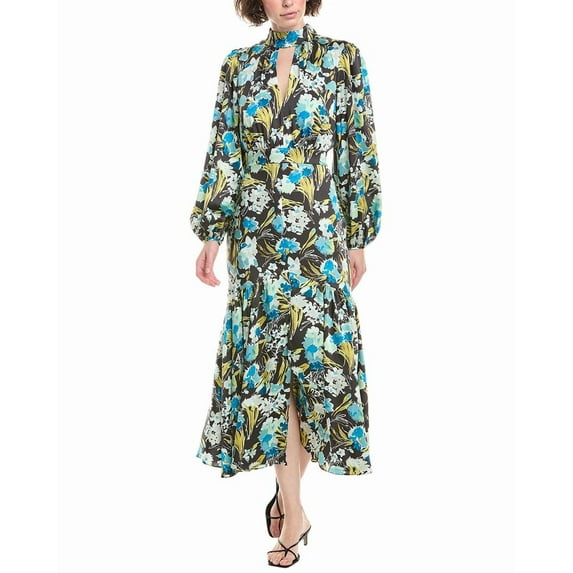 Cinq à Sept womens Tossed Floral Molly Dress, 12, Black