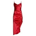 thumbnail image 1 of Cinq a Sept Women's Emilia Ruched Crystal Studded Silk Slip Dress Asymmetrical H, 1 of 1