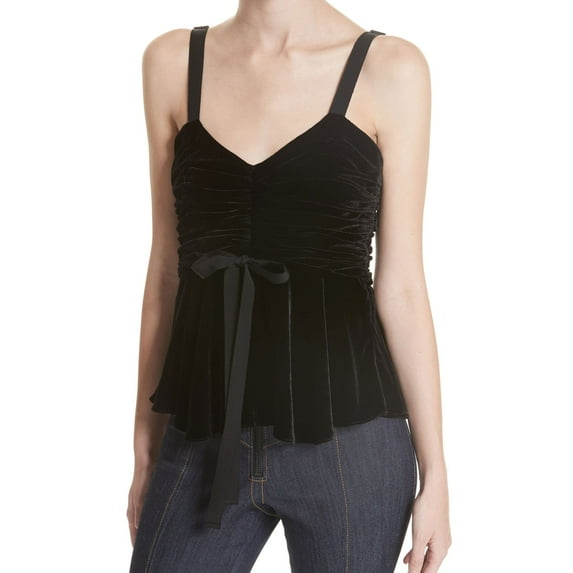 Cinq a Sept Womens Arielle Velvet Ruched Dress Top