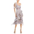 thumbnail image 1 of Cinq a Sept Womens Trevor Silk Metallic Fit & Flare Dress, 1 of 3