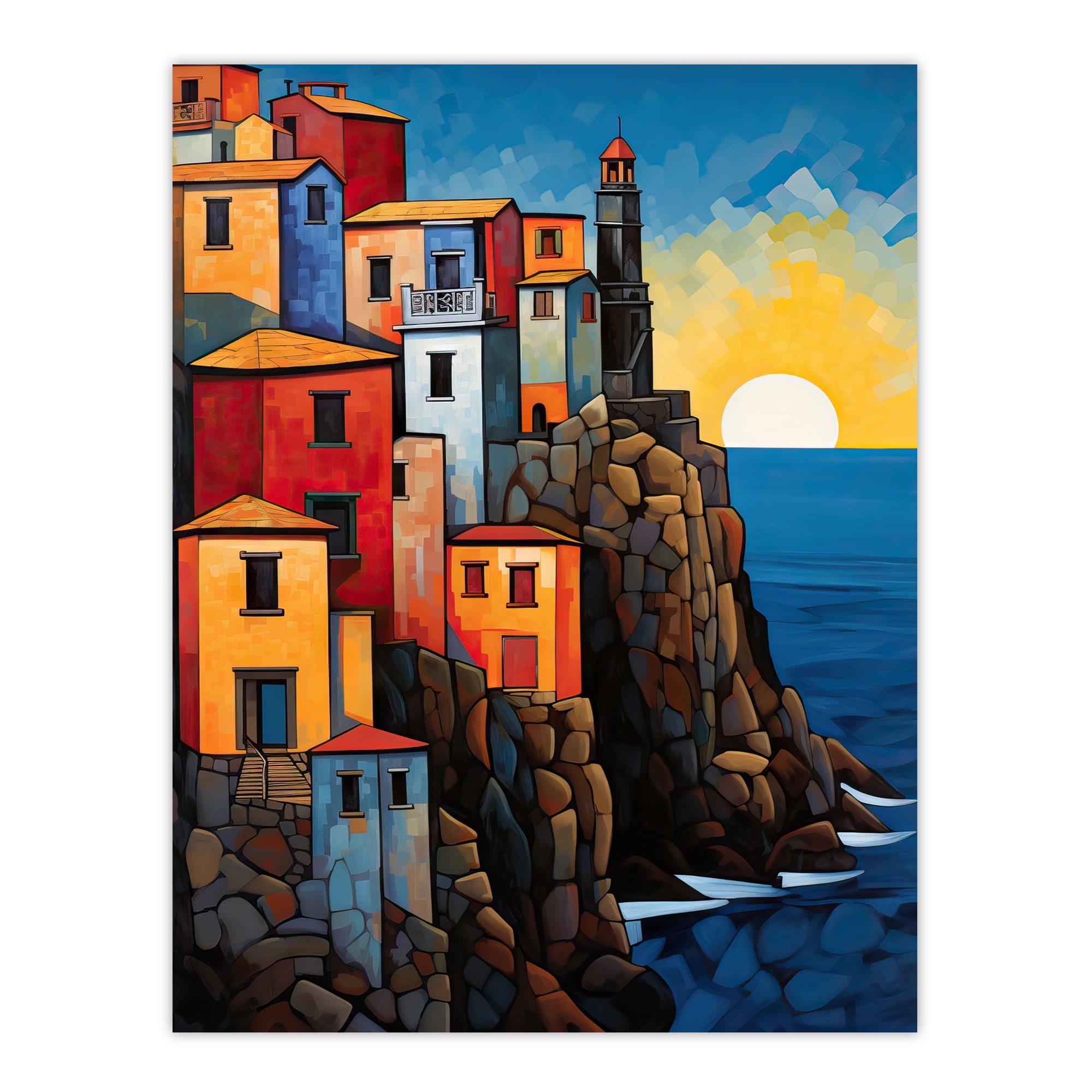 Tableau Cinque Terre Manarola – Lever De Soleil, Tirage Toile/métal, Travel Memories