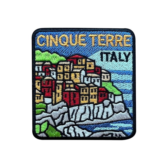 Cinque Terre Embroidery Patch, Italy Iron On Sew On Travel Embroidered Applique Patch, Travel Patches, Fabric Patches For Clothes Backpacks Hats, Diy Accessories Gifts For Travelers