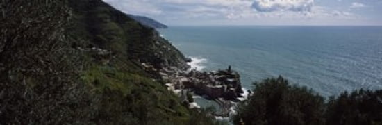 Cinque Terre Italian Riviera Vernazza Italy Canvas Art - Panoramic Images (36 x 12)