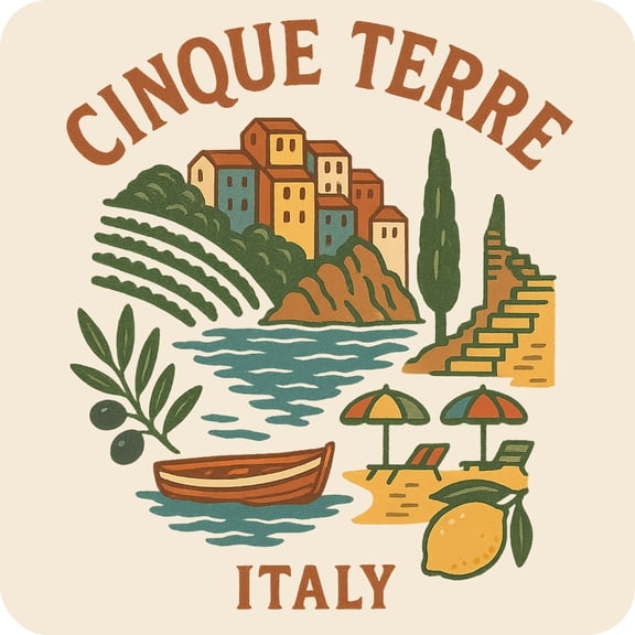 Cinque Terre Italy Keepsakes Souvenir Vinyl Sticker – Destination Travel Keepsake Collectible (3-Inches Wide)