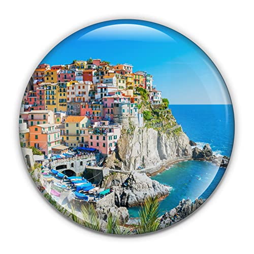 Cinque Terre Italy Paperweight in Gift Box, 3 Inch Crystal Dome, Perfect for House Warming Gift