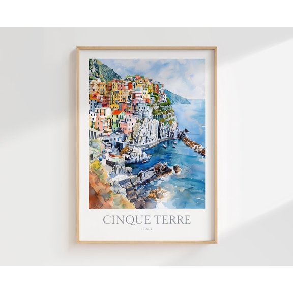 Cinque Terre Italy Wall Art Decor Poster Poster, Unframed Size 12x18