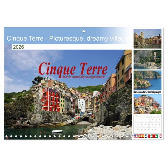 Cinque Terre - Picturesque, dreamy villages on the Ligurian coast (Monthly Wall Calendar 2026 16.5 x 23.4 (open)), CALVENDO 14 Month Calendar