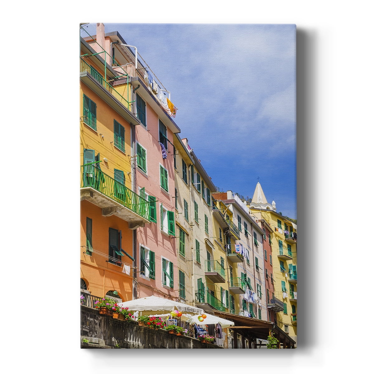 Cinque Terre Colorful Coastal Buildings Canvas Art - 20x20