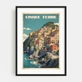 thumbnail image 1 of Cinque Terre Serenity: Vintage Travel Poster - Liguria Italy Illustration Black Framed Wall Art Print 20 x 30 inches, 1 of 8