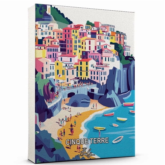 Cinque Terre Travel Canvas Wall Art Italy Canvas Travel-Inspired Scene That Brings Peace, Color, and Culture Into Your Space