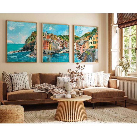 Cinque Terre Travel Prints Cinque Terre Travel Posters Italy Travel Prints Italian Wall Art Italian Travel Gift Set 3