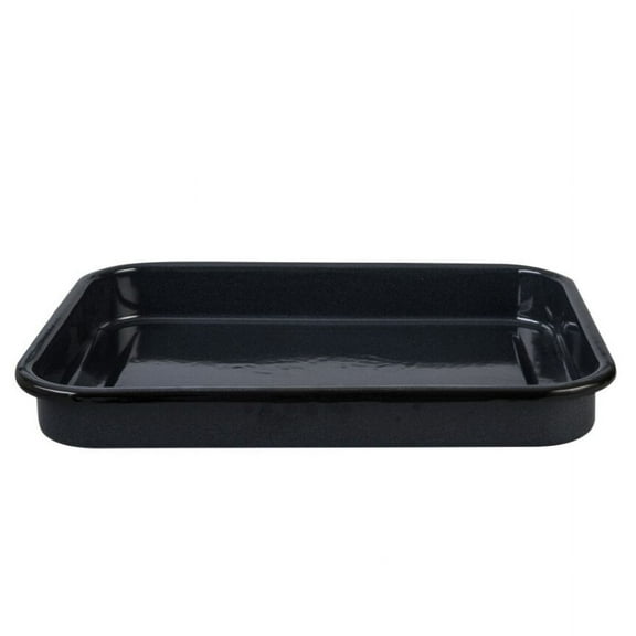 Cinsa 16.5in x 12.1in x 2in Enamel Baking Tray, Gray