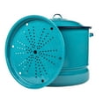thumbnail interactive-video image 1 of Cinsa 34-Quart Enamel on Steel Steamer Pot with Lid & Trivet, Easy to Clean, Blue, 1 of 6