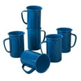 thumbnail image 1 of Cinsa 6 Piece 20 oz Enameled Steel Mug Set for Indoor/Outdoor - Royal Speckled Blue, 1 of 6